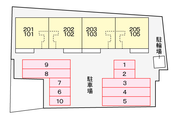 パークヒルズＡの駐車場