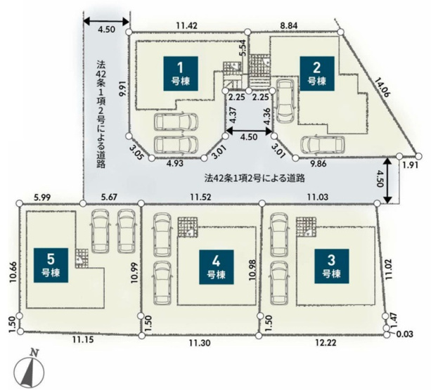 【区画図】 | 秦野市戸川　全５棟　新築戸建
