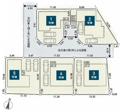 【区画図】 | 秦野市戸川　全５棟　新築戸建