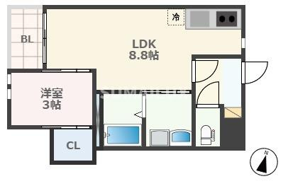熊本市西区二本木３丁目のアパートの間取り