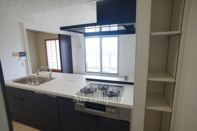 【キッチン】 | ルイシャトレ平野喜連II番館 | キッチンサイドに収納棚あります♪