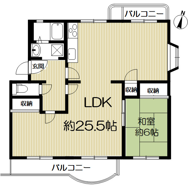 名谷18団地75号棟の間取り|1LDK、専有面積：71.5㎡