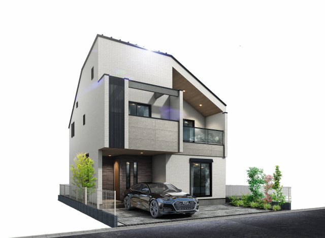 練馬区石神井町7丁目　子育て環境良好　ZEH水準住宅の外観パース