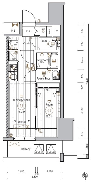 メイクスWアート名駅南Ⅲの間取り