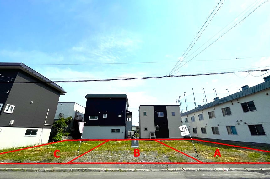 【建築条件付き】発寒17条3丁目　AB区画の外観|A・B区画それぞれ1180万円で販売中！