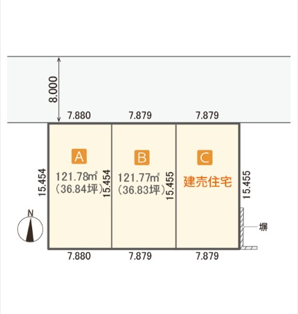 【建築条件付き】発寒17条3丁目　AB区画の土地図