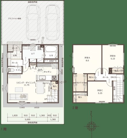 【建築条件付き】発寒17条3丁目　AB区画の参考プラン|※プランは一例です
※表記参考価格には、地盤補強工事・分水工事・外構等の付帯工事やオプション工事代金は含まれておりません
※詳細につきましてはお問い合わせくださいませ