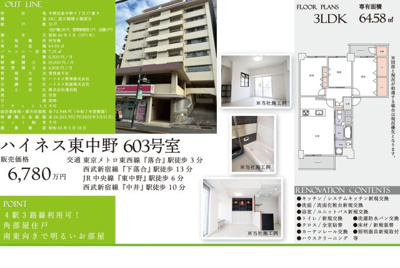 【その他】 | ハイネス東中野　仲介手数料無料＋40万円現金プレゼント中