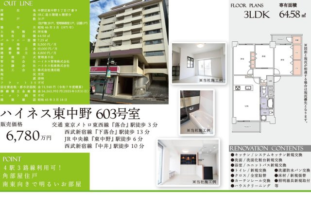 【その他】 | ハイネス東中野　仲介手数料無料＋40万円現金プレゼント中