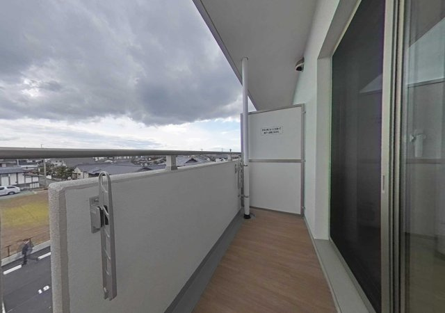 熊本市南区田井島３丁目の賃貸マンションのバルコニー
