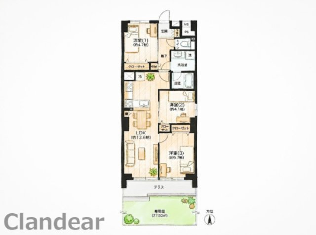 日商岩井宇喜田町マンションの間取り|ドキドキの新生活も、安心してスタート。ぴったりの住まいを見つけませんか？クランディアが一緒に住まい選びをサポートします‼　まずは、お気軽にお問合せください　＃クランディア