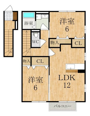 桜井市大字粟殿のアパートの間取り