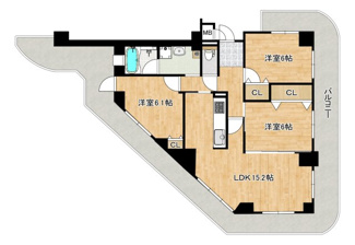 【間取り】 | ディオ・フェルティ白鷺 | 【南・西・東向きの三方角部屋】たっぷりの陽光に包まれる明るい住まいです♪是非現地にてご体感ください！