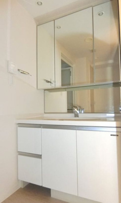 【独立洗面台】 | 藤和シティホームズ台東御徒町ウェルブライト | 朝の支度にも助かる、独立の洗髪洗面化粧台