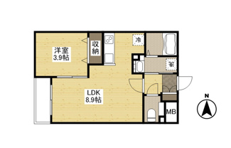 【間取り】 | 月光東福山駅前 | 1LDK