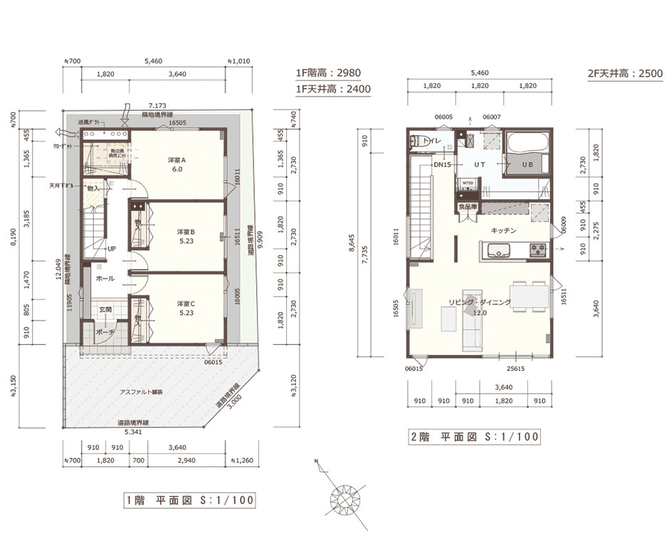 【建築条件付き】本郷通2丁目南　全3区画の参考プラン|※C号地建物プラン間取参考