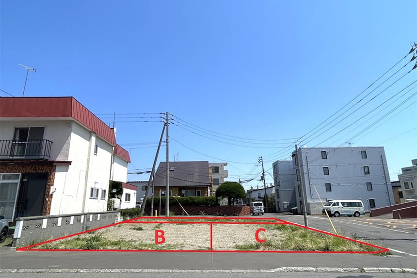 【建築条件付き】本郷通2丁目南　全3区画の外観