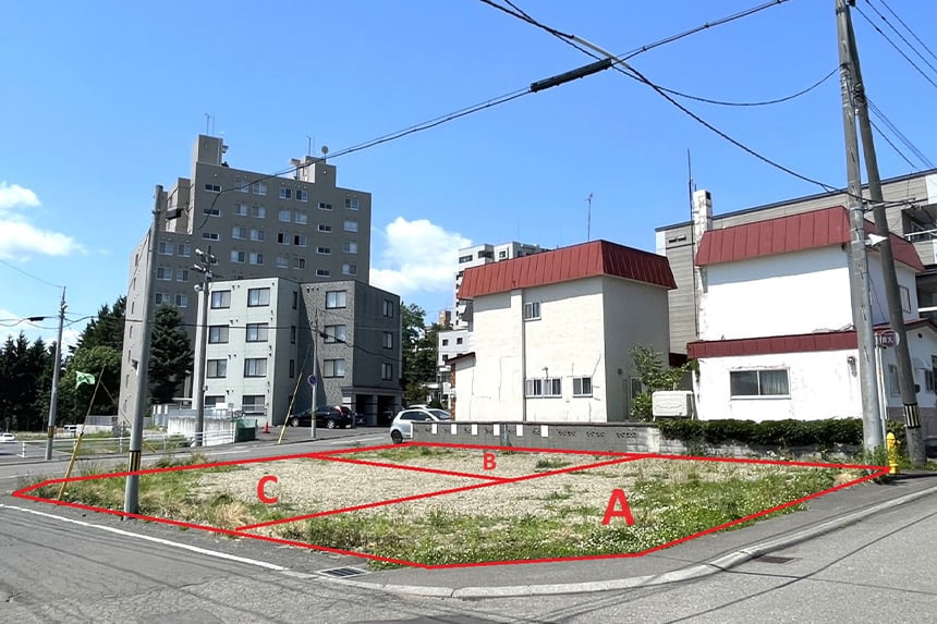 【建築条件付き】本郷通2丁目南　全3区画の外観