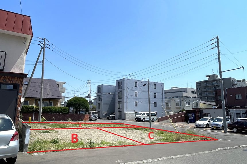 【建築条件付き】本郷通2丁目南　全3区画の外観