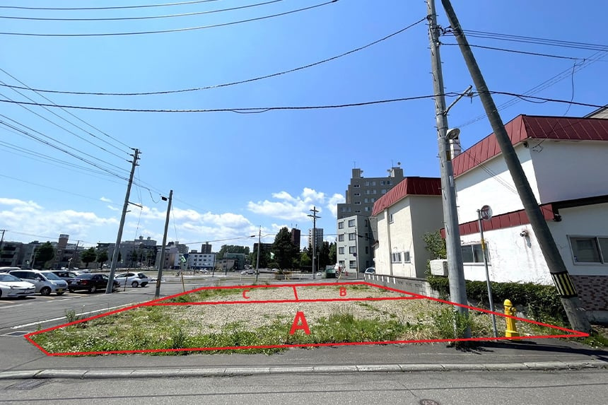 【建築条件付き】本郷通2丁目南　全3区画の外観