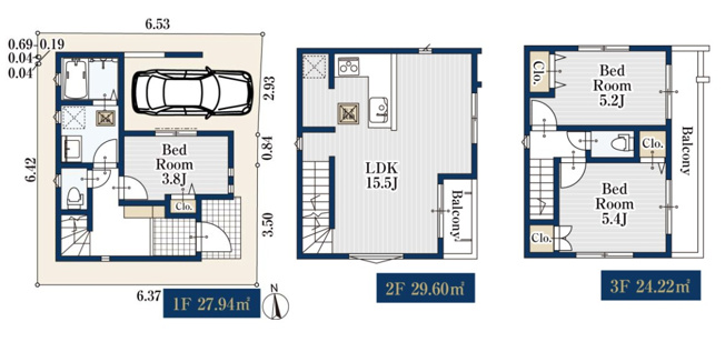 【間取り】 | 和光市新倉2丁目　新築分譲住宅　全1棟（成増店） | ※図面を基に作成しています。現況と異なる場合は現況を優先いたします。