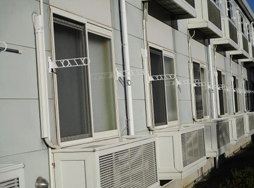 レオパレスカメリアひたち野Ⅰのバルコニー