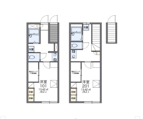 レオパレスカメリアひたち野Ⅰの間取り