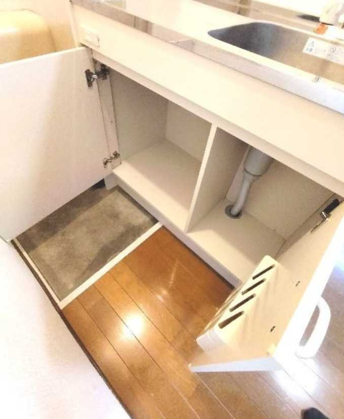 ティーケー野沢　敷金０　システムキッチン　角部屋の収納