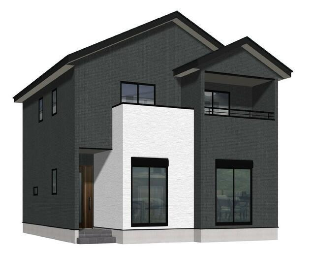 小城市三日月町久米の新築一戸建の外観パース| 
