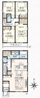 【間取り】 | 【仲介手数料無料！！】日野市落川　新築戸建て（全6棟）6号棟　5580万円 | 6号棟