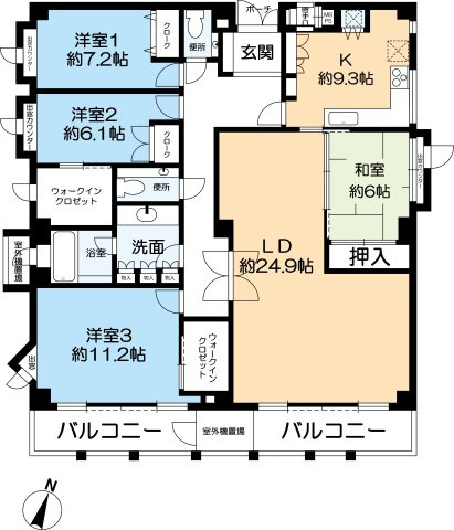 パーク・スクエア仁川高台の間取り|4LDK、価格3,400万円、専有面積157.20㎡