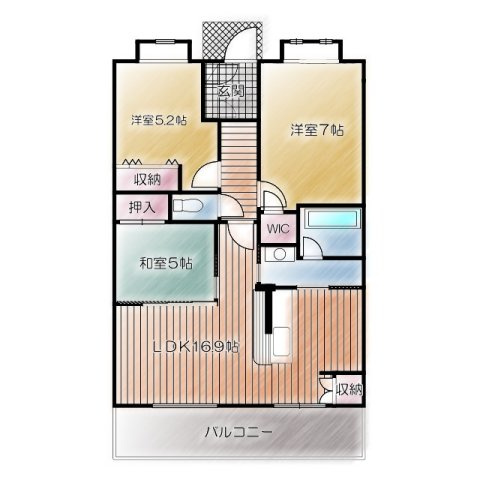 エンブルソレア今泉小前　富士市新橋町の間取り|間取りです。