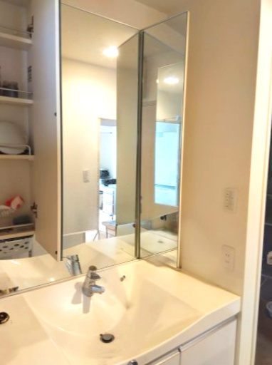 エンブルソレア今泉小前　富士市新橋町の独立洗面台|収納があって洗面周りもスッキリ片付きます。