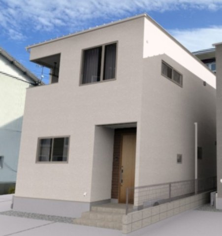 吾川郡いの町枝川13 新築戸建ての外観|※完成イメージ。シンプルだからこそ暮らしやすい！街並みに映える洗練された外観デザイン。