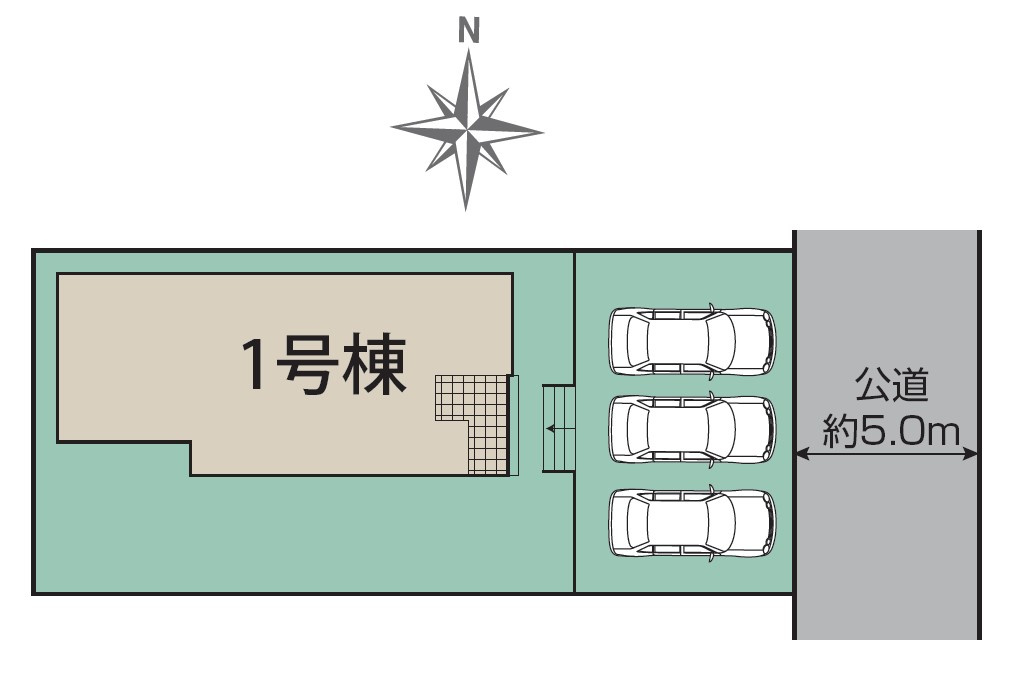 平塚市河内　新築一戸建ての区画図