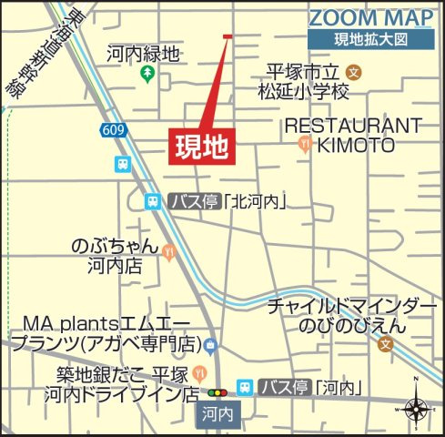 平塚市河内　新築一戸建ての地図