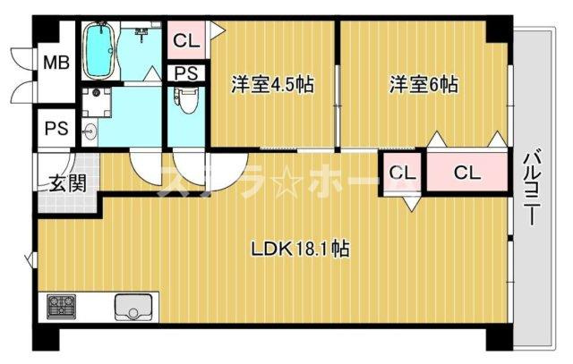 ファミリーコーポ江坂の間取り|2LDK