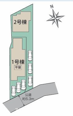 平塚市四之宮2丁目　新築戸建　全２棟の区画図|対象2号棟