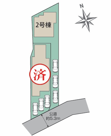平塚市四之宮2丁目　新築戸建　全２棟の区画図|対象2号棟