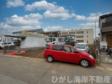 平塚市四之宮2丁目　新築戸建　全２棟の外観|2月27日撮影　建築中　現地外観
