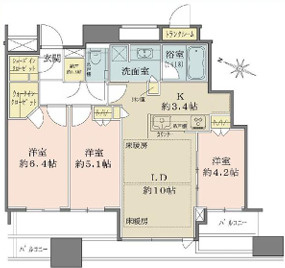 【間取り】 | シティタワー梅田東 | ３LDK！西向き！