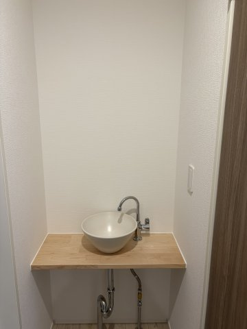 泉佐野市長滝新築戸建の独立洗面台|2階に洗面有