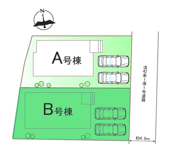 【区画図】 | ハートフルタウン前橋市南町2丁目55ーB | 城南小学校まで徒歩7分！
全居室南向き＋洋室仕様の4LDK！