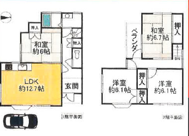 小平尾町貸家の間取り
