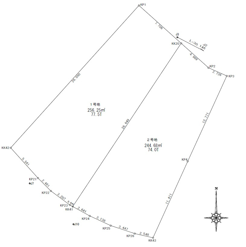 北久米町1号地の区画図
