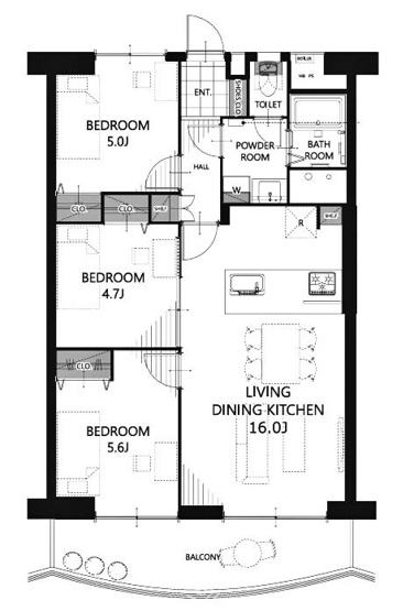 【間取り】 | 深草西浦住宅 | 専有面積66.66㎡