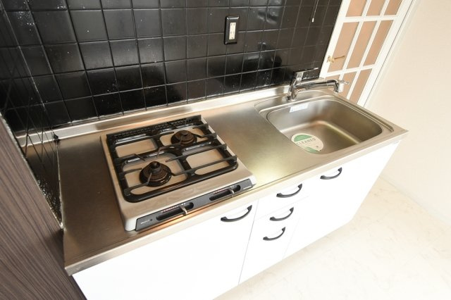 スワンレイクイン目白ストリートのキッチン|システムキッチン（2口ガスコンロ）