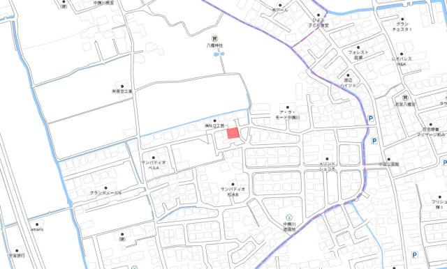 北区中撫川　1区画の地図