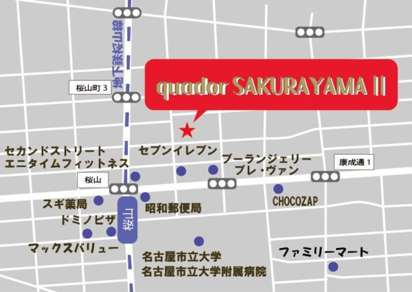 quador名古屋市大前の地図