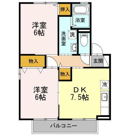 ベルメゾンの間取り|1F専用庭